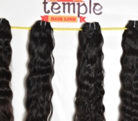 Extensions de cheveux 100 % naturels Remy de temple indien, cheveux humains non traités, tissage à la machine, double trame, ondulations profondes lâches, boucles