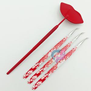 Offre Spéciale professionnel Halloween thème papier enduit acier inoxydable 45 degrés isolation pince à épiler marque privée cils - Product Image 3