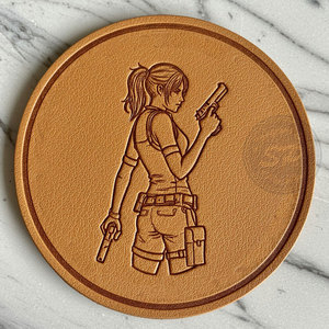 แผ่นป้ายหนังแท้ลายนูนทำด้วยมือจากโรงงาน - Product Image 2