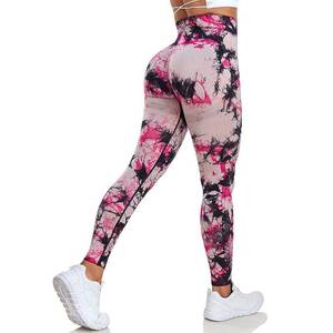 Wholesale Seamless Tie Dye Peach Hip Scrunch <b>Butt</b> <b>Lifting</b> <b>Leggings</b> Women Fitness High Elastic Skin Friendly Sports Yoga Pants - Product Image 3