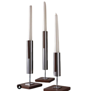 Juego de 2 candelabros de Metal de aluminio para decoración del hogar únicos y modernos, soporte para velas decorativas para fiestas y bodas - Product Image 3
