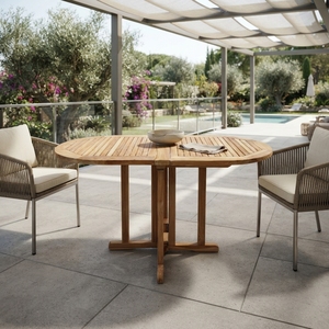 Natural Teak Wood <b>Folding</b> Outdoor <b>Garden</b> <b>Table</b> Oval Drop Leaf Slatted Patio Dining <b>Table</b> Setup Room Setup Decor Pure Art Design - Product Image 4