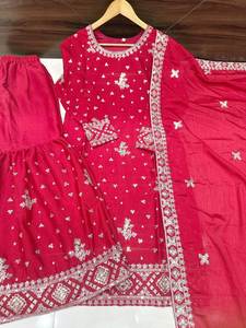 Recién llegado, ropa de mujer, Top, Colección Sharara, telas de seda Chinon con diseño de secuencia bordada, trabajo, boda y Festival - Product Image 3