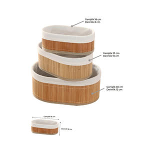 Bandejas de Almacenamiento Redondas de Bambú Natural, 3 Piezas, Modernas, Hechas a Mano, Ecológicas, para Uso en el Baño y Organización - Product Image 2