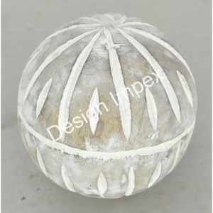 Bola blanca pintada a mano Bolas de madera natural de la India Bola de madera decorativa Pantalla antideslizante Escritorio de oficina Pisapapeles y objetos - Product Image 6