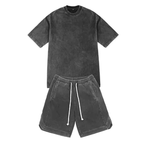 2025 personnalisé de haute qualité surdimensionné imprimé survêtement ensemble court en gros vêtements d'été soleil fondu court pour hommes fabriqué par RAM industrie - Product Image 3