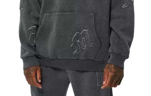 Ensemble de survêtement pour homme en coton molletonné lourd, lavage à l'acide personnalisé, fabricant en gros, pantalon de survêtement et sweat-shirt à capuche, taille plus pour l'hiver - Product Image 4