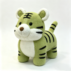 Peluche tigre au crochet personnalisée, amigurumi tigre fait main, animal en peluche tricoté, tigre en crochet doux, peluche tigre pour bébé, sûr pour les bébés. - Product Image 5