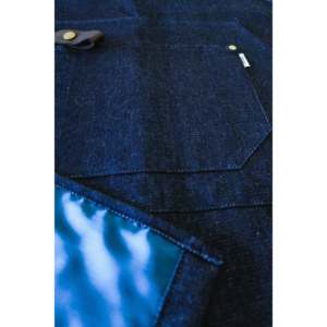 Tablier de barbecue réutilisable pour enfants Detroit Cowboy en denim durable brodé PE PU pour le nettoyage, la peinture, les mariages et Noël - Product Image 4