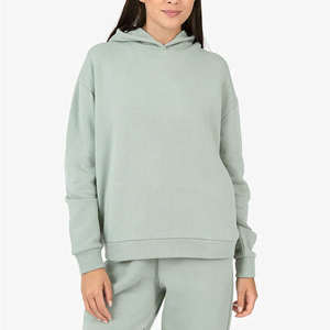 Sudadera con Capucha Larga y Holgada Personalizada para Mujer, de Algodón y Felpa, con Insignia Bordada en 3D, Bolsillo Delantero Tipo Canguro, Cordón Ajustable, para Invierno - Product Image 1