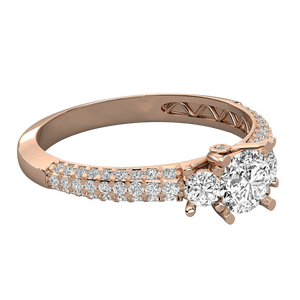 Bague pour femme en or 14 carats avec diamant solitaire, design brillant - Product Image 2