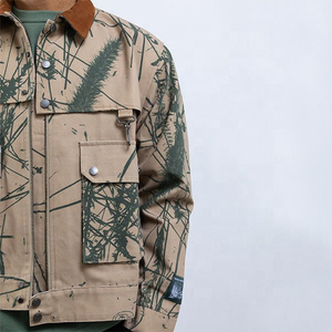 Vestes en jean tendance pour hommes, logo personnalisé, doublure en polaire, impression personnalisée, toile de canard, velours côtelé, col, veste de travail pour hommes - Product Image 6