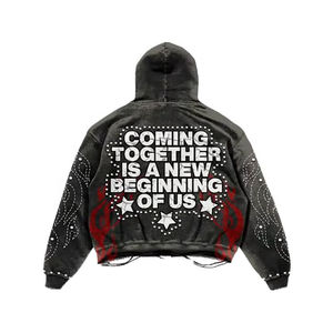 Conjunto de chándal de invierno personalizado al por mayor, estilo urbano vintage con cremallera, nuevo conjunto de jogging de moda, chándal con lavado ácido - Product Image 5