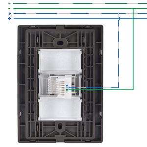 Placca da parete, MXIUT-006, 10 pezzi, Presa telefonica, RJ11 CAT3, Argento/Oxford, Acciaio inossidabile/PC. - Product Image 3