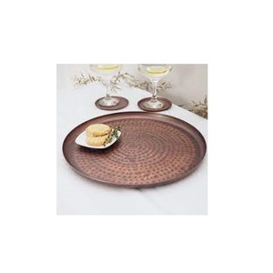 Plateau en cuivre de meilleure conception et forme ronde personnalisée de trois tailles différentes pour la conception de la poignée pour la vente du produit - Product Image 1