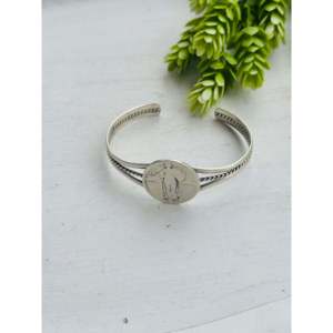 Handmade Sterling <b>Silver</b> Liberty <b>Cuff</b> <b>Bracelet</b> by Navajo Fashionable Artisan Jewelry - Product Image 1