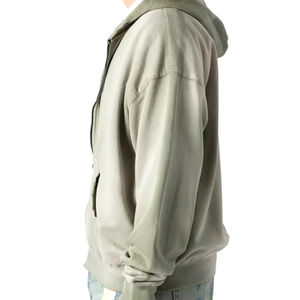 Sweats à capuche surdimensionnés à fermeture éclair 500 g/m² en polaire épaisse Sweats à capuche surdimensionnés Boxy personnalisés Sweat à capuche épais en coton unisexe - Product Image 5