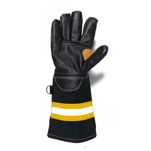 Gants de sécurité en cuir réfléchissants haute visibilité imperméables résistants aux coupures ignifuges pompier sécurité structurelle gants de pompier - Product Image 3