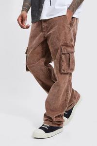 Pantalones Cargo de hombre personalizados al por mayor cintura alta ajuste suelto casual estilo callejero algodón lavado 100% algodón - Product Image 4
