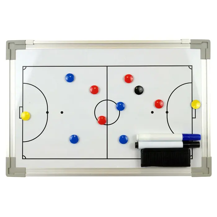 Good Quality Plastic, Aluminium and Metal Football Coaches Magnetic Tactic Board in White Color with Accessories and Bag