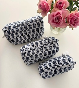 White Vintage Cotton Case <b>Zipper</b> Closure Eco-Friendly Water Resistant Durable Small/Medium/Large Capacity Makeup <b>Storage</b> - Product Image 2