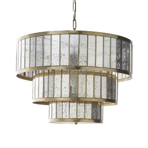 Lustre en métal verre forme ronde lampe miroir tambour suspension lampe décoration intérieure lumière design de luxe suspendu - Product Image 4