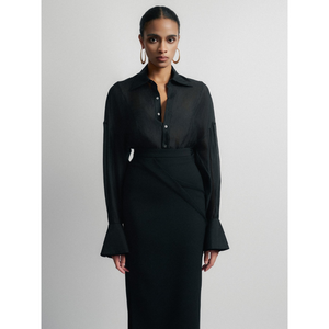 Offres Spéciales 2025 chemisiers et chemises pour femmes avec deux poignets Asa chemisier long tissu de haute qualité ensemble pour femmes blanc Vietnam - Product Image 1