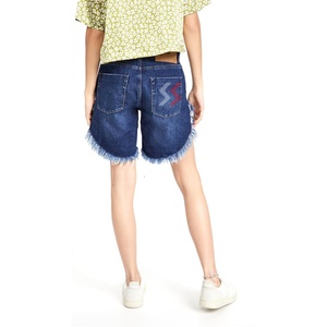 กางเกงขาสั้นผ้ายีนส์เอวสูงเข้ารูปสีฟ้าของผู้หญิงเสื้อลำลองเซ็กซี่วินเทจทันสมัยฤดูร้อน - Product Image 4