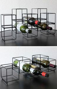 ชั้นวางไวน์โลหะตกแต่งทรงสี่เหลี่ยมชั้นวางไวน์สำหรับวางขวด - Product Image 6