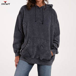 Nouveaux sweats à capuche respirants anti-rides à la mode pour femme Premium Quality New Design Women Acid Wash Hoodie - Product Image 4