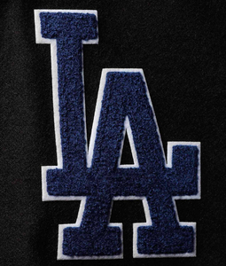 Chenille broderie Los Angeles noir Varsity veste en cuir manches baseball letterman varsity veste pour hommes en gros - Product Image 2