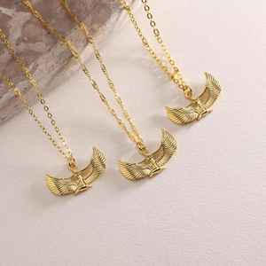 925 Sterling Silver 18K Gold Vermeil Goddess Isis Necklace Egyptian Mythology Pendant Every Day Jewelry Christmas Gift For Her - Product Image 4