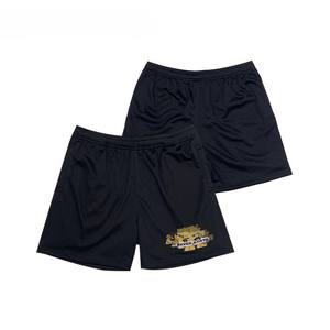 Short de basket-ball pour homme en maille noire de haute qualité avec logo personnalisé grande taille respirant mi-élastique tricoté à séchage rapide - Product Image 1