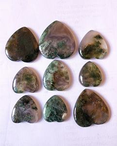 Piedra Preciosa de Ágata Musgosa en Forma de Corazón, Acabado Artesanal, para la Fabricación de Joyas, Precio al por Mayor - Product Image 6