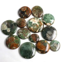 100% naturel chrysoprase Madagascar Cabochon Nano cristal pierre lâche résistant à la chaleur Nano chrysoprase rond et ovale forme cabines