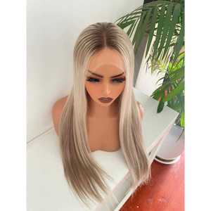 Perruque blonde en dentelle HD, cheveux humains vierges à 100%, bonnet ajustable, longueurs étirées de 34 à 40 pouces, couleur rougeâtre - Product Image 6