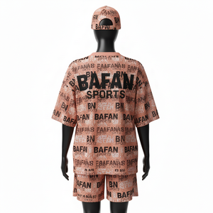 Conjunto deportivo de malla para mujer, 160 GSM, tela de poliéster que absorbe la humedad, corte holgado, logotipo sublimado, conjuntos para mujer 100% algodón - Product Image 2