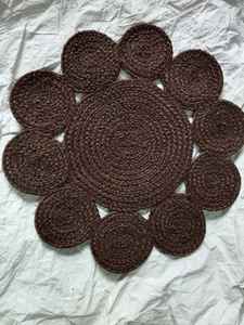 แผ่นรองจานถักเชือกฝ้ายลายดอกไม้สไตล์โมเดิร์น ดีไซน์ TIKKI สำหรับงานแต่งงานและงานเลี้ยง ป้องกันแบคทีเรีย เป็นมิตรกับสิ่งแวดล้อม - Product Image 2