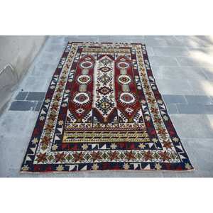 พรมขนแกะลายชาติพันธุ์พรมสี่เหลี่ยมสีแดงขาว7.3ft 4.4ชิ้นสไตล์ตุรกีพรมขนาดใหญ่สำหรับโถงทางเดินห้องนั่งเล่นรุ่นใหม่ - Product Image 1