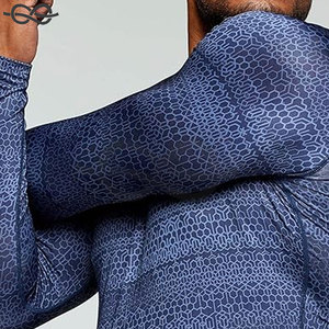 Chemises de compression à manches longues UPF 50 + pour hommes Entraînements athlétiques Sports nautiques Activités de plein air Protection solaire contre les éruptions cutanées de qualité supérieure - Product Image 4