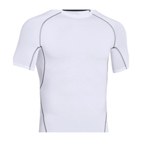 T-shirt de sport pour homme à manches courtes en tricot d'été, coupe ajustée, respirant, à séchage rapide, respectueux de l'environnement, idéal pour la salle de sport