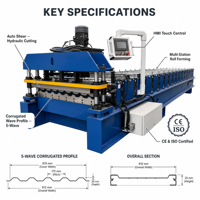 Offre Spéciale aux États-Unis : Machine de Formage à Rouleaux Double Couche pour Panneaux R et Panneaux Tuff AG, Machine Automatique de Fabrication de Tôles Métalliques pour Toitures