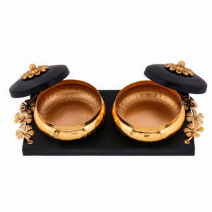 Caja de Regalo de Frutos Secos Hecha a Mano de Indian Art Villa y Bandeja de Diseño con Asa para Diwali, Bodas y Ceremonias - Product Image 3