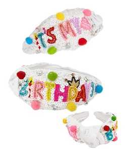 Hecho a mano IT S MY CUMPLEAÑOS Bordado con cuentas Banda para el cabello Mujer Moda Nuevo diseño Elegante Aspecto de lujo Lindo Moda Fancy Rhinestone - Product Image 1