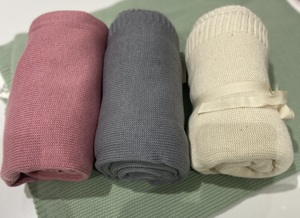 Couverture tricotée douce et confortable personnalisée en coton biologique 100% - Product Image 6