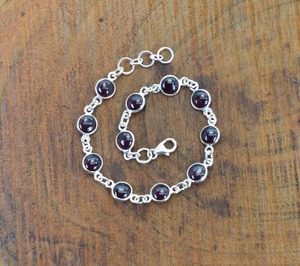 Handmade <b>Silver</b> Boho Style <b>Bracelet</b> Jewelry 925 <b>Sterling</b> <b>Silver</b> Garnet Gemstone Trending <b>Bracelet</b> Jewelry For <b>Women</b> Gift For Her - Product Image 3