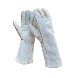 Guantes de trabajo de piel de vaca para hombre con agarre antideslizante duradero Guantes de soldadura largos Material de cuero firme - Product Image 1