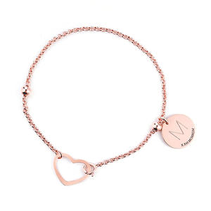 Jeulia Personalized Sterling Silver Heart <b>Initial</b> <b>Bracelet</b> - Product Image 1