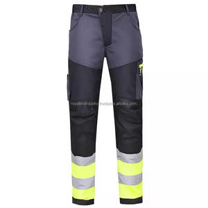 Ropa de trabajo de alta visibilidad para hombre, pantalones de trabajo de seguridad reflectantes con múltiples bolsillos, transpirables y resistentes a desgarros para construcción y mecánica - Product Image 3