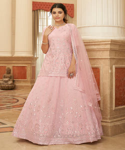 Nueva ropa de fiesta de diseñador tela de tafetán lehenga choli con dupatta ropa de mujer India semi-cosida al por mayor Surat ApparelGarment - Product Image 6